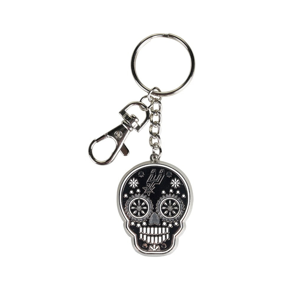 San Antonio Spurs Keychain Zamac Sugar Skull